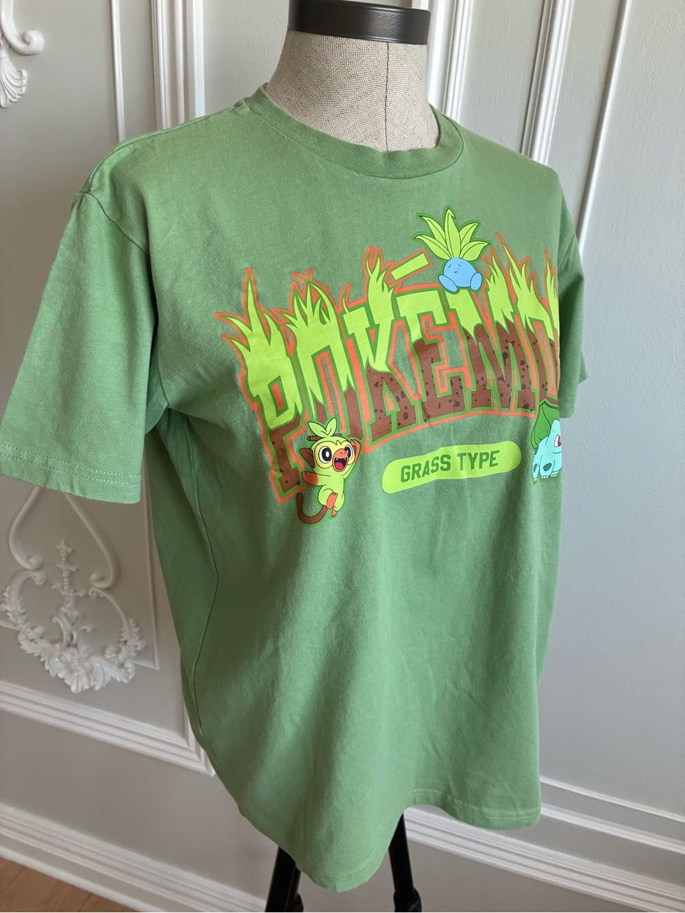 Pokemon Woman’s ' Green Grass‎ Type Graphic Tee with Yellow & Blue Accents - Picture 2 of 8